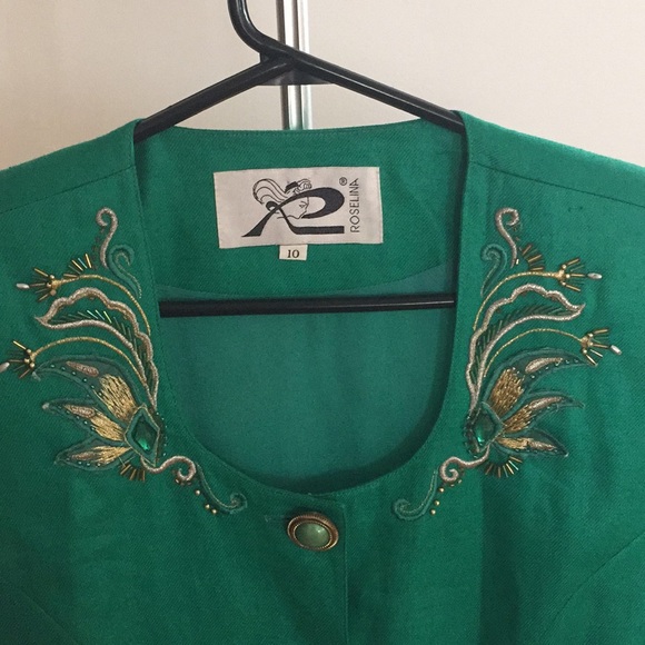 Gorgeous emerald green vintage top - Picture 6 of 9